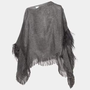 Brunello Cucinelli  Metallic Lurex & Linen Blend Kaftan Top (ONE SIZE)