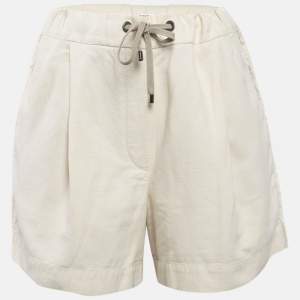 Brunello Cucinelli Beige Cotton Side Detail Shorts M