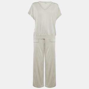 Brunello Cucinelli Green Knit Pant and Top Set M