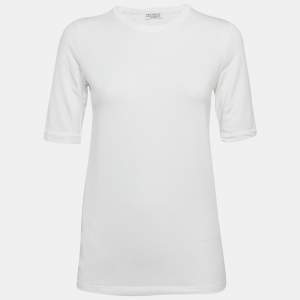Brunello Cucinelli White Cotton Slim Fit Crew Neck T-Shirt L