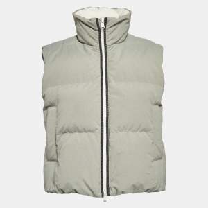 Brunello Cucinelli Green Synthetic Zip-Up Quilted Down Vest S