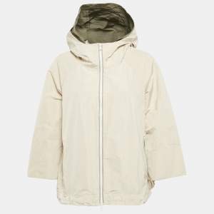 Brunello Cucinelli Beige Monili Synthetic Taffeta Swing Jacket M