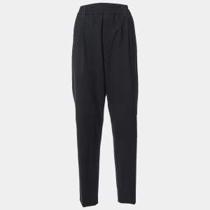Brunello Cucinelli Black Wool Monili Detail Waist Trousers XL