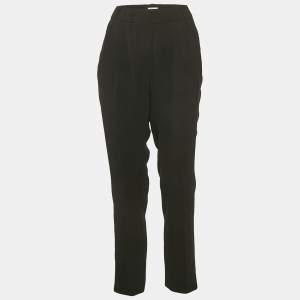 Brunello Cucinelli Black Crepe Trousers L