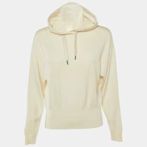 Brunello Cucinelli Cream Cashmere Hooded Sweaters L