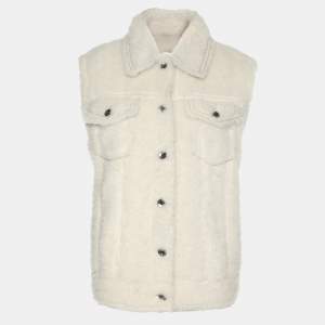 Brunello Cucinelli White Fur Half Sleeve Jacket M