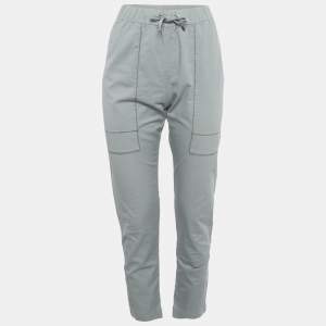 Brunello Cucinelli  Blue Gabardine Monili Detail Trousers S