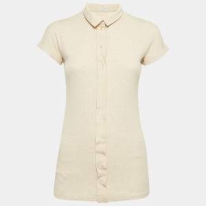 Brunello Cucinelli Light Beige Rib Knit Top L