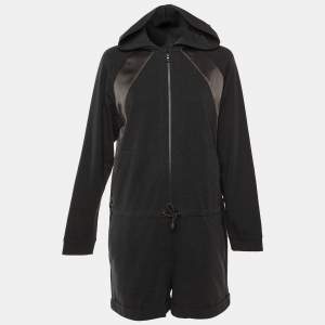 مملوكة مسبقًا جمبسوت مزود بغطاء للرأس برونيلو كوتشينيلي تريكو قطن رمادي داكن مقاس كبير ( لارج )