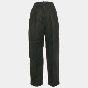 مملوكة مسبقًا بنطلون برونيلو كوتشينيللي كتان مثني أسود مقاس صغير