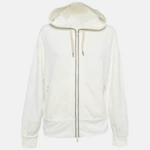 مملوكة مسبقًا Brunello Cucinelli Cream Jersey Monoli Hooded Sweatshirt S