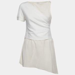 مملوكة مسبقًا Brunello Cucinelli Cream Silk and Knit Tunic Top L