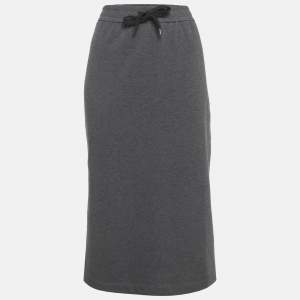مملوكة مسبقًا Brunello Cucinelli Grey Jersey Pencil Skirt L