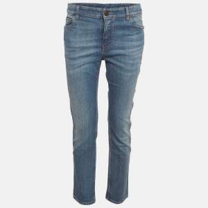 Pre Owned Brunello Cucinelli Blue Faded Denim Skinny Jeans S/Waist 30"