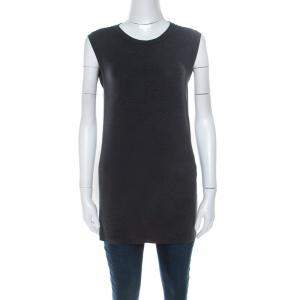 Brunello Cucinelli Charcoal Grey Cotton Sleeveless Tank Top L