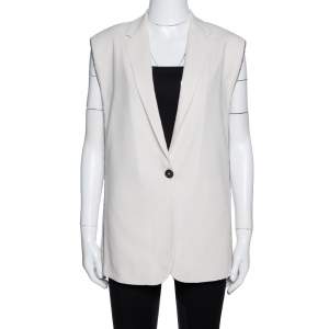 Brunello Cucinelli Ecru Silk Monili Trim Vest M