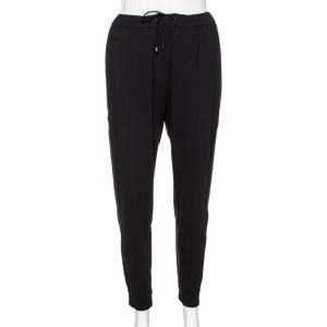 Brunello Cucinelli Black Cotton Monili Embellished Track Pants M
