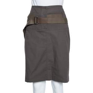 Brunello Cucinelli X Gunex Brown Cotton Belted Mini Skirt M