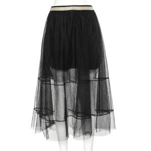 Brunello Cucinelli Black Tulle Midi Skirt M