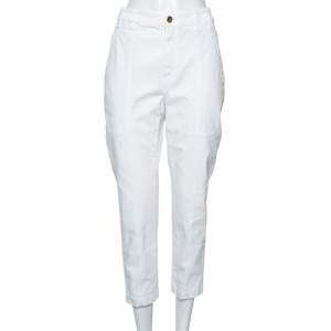 Brunello Cucinelli White Cotton Cropped Cargo Pants M