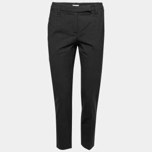 Brunello Cucinelli Charcoal Grey Wool Tapered-Leg Trousers S