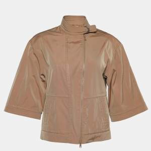 Brunello Cucinelli Bicolor Taffeta Zip Front Jacket S