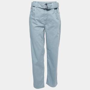 Brunello Cucinelli Blue Denim Paper Bag Jeans S Waist 30"