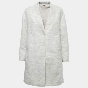 Brunello Cucinelli Grey Alpaca Mid-Length Coat M