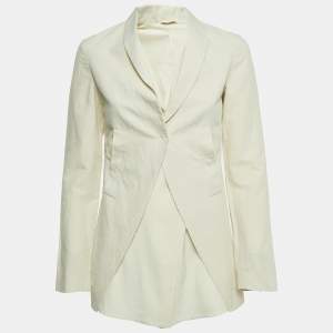Brunello Cucinelli Cream Linen Blend Silk Interlined Blazer S