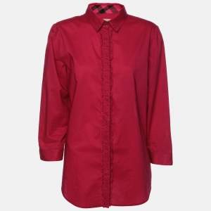 Pre Owned Burberry Brit Pink Cotton Button Front Shirt L
