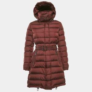 Burberry Brit Burgundy Nylon Down Puffer Jacket S