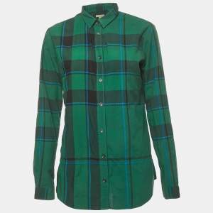 Pre Owned Burberry Brit Green Nova Check Cotton Shirt S