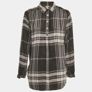 Pre Owned Burberry Brit Monochrome Checks Crepe Tunic S