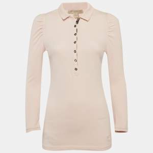 Pre Owned Burberry Brit Pink Cotton Long Sleeve T-Shirt S