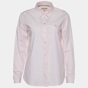 Burberry Brit Pink Striped Stretch Cotton Button Front Shirt S