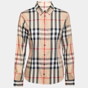 Burberry Brit Beige Nova Check Cotton Long-Sleeve Shirt M 