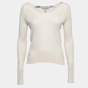 Burberry Brit Off White Cashmere and Cotton Sweater S