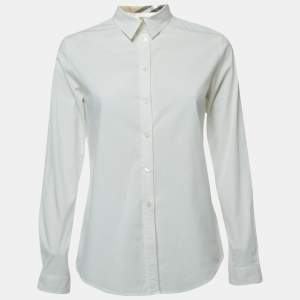Burberry Brit White Cotton Button Front Long Sleeve Shirt M