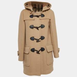 Burberry Brit Beige Wool Mid-Length Duffle Coat S