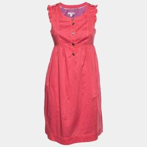 Burberry Brit Red Cotton Sleeveless Dress S
