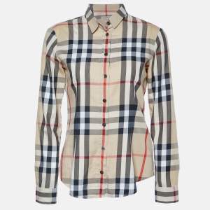 Burberry Brit Beige Nova Checks Cotton Shirt XS