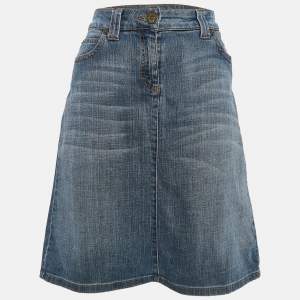 Burberry London Blue Denim Washed Mini Skirt S