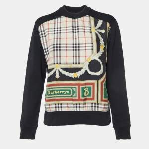 Burberry London Black Archive Print Cotton Sweatshirt XS