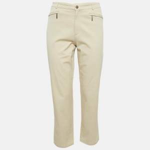 Burberry London Beige Gabardine Cotton Trousers L