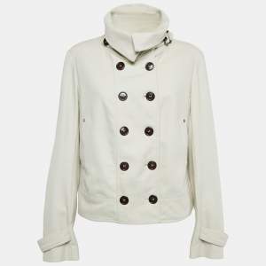 Burberry London Beige Wool Short Pea Coat L