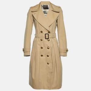 Burberry Beige Cotton Double Breasted Trench Coat S