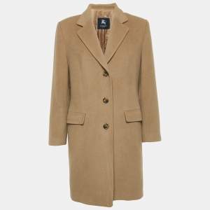 Burberry London Tan Wool Single Breasted Long Coat M