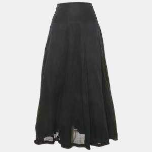 Burberry London Midnight Blue Cotton Tiered Midi Skirt M