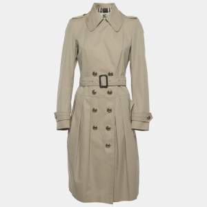 Pre Owned Burberry London Beige Gabardine Trench Coat S