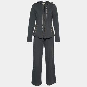 Pre Owned Burberry London Grey Stretch Cotton Track Suit L